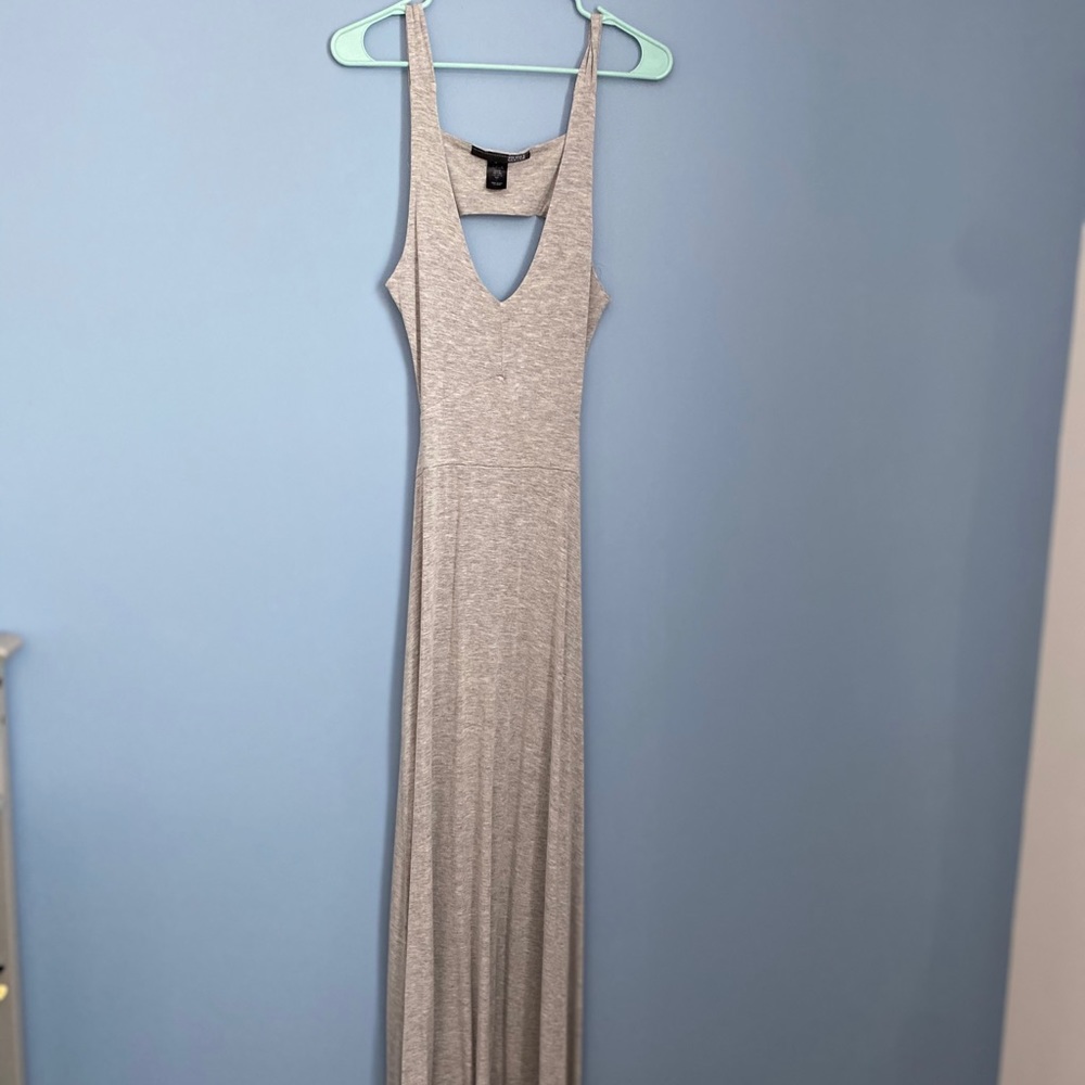 Never worn grey maxi dress with open back.
